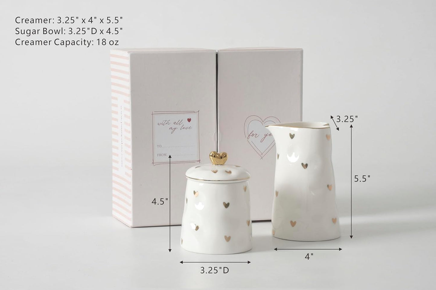 Heart To Heart Sugar Bowl & Creamer Set