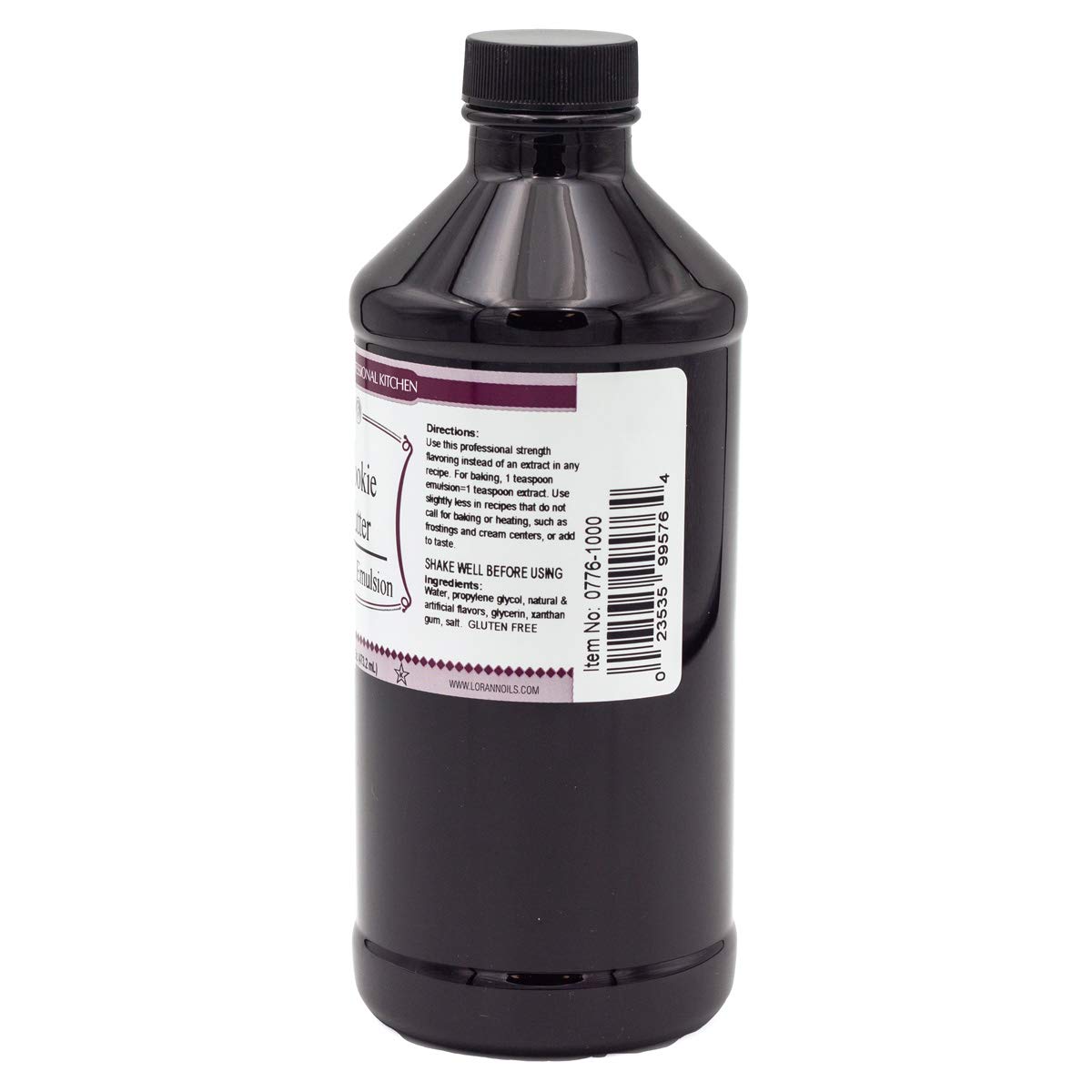 LorAnn Oils Cookie Butter Bakery Emulsion: True Essence, Ideal for Boosting Fruit Tones in Cakes, Cookies & Desserts, Gluten-Free, Keto-Friendly, Extract Substitute Essential for Your Kitchen, 16 Oz