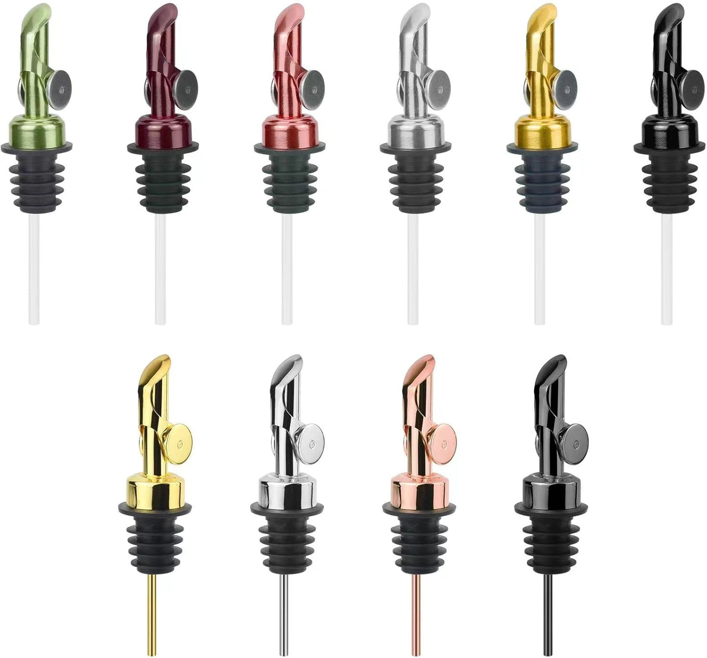 MEETSWEET Olive oil dispenser spout, pour spouts，304stainless steel automatic opening and closing spout, leak-proof, for olive oil, vinegar, wine and other liquid bottles (304) 4pcs…