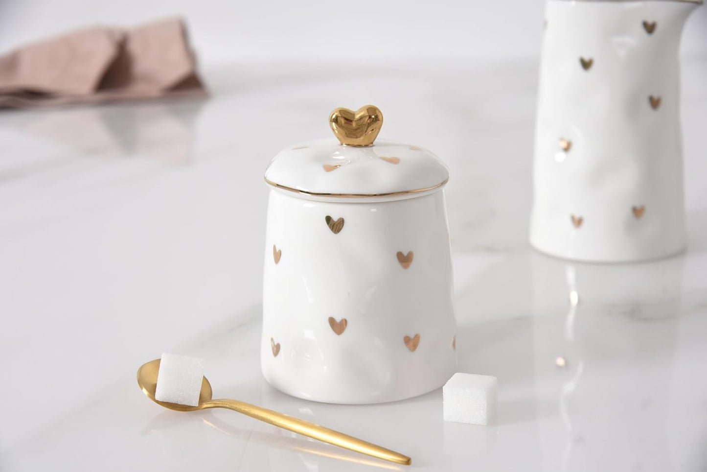 Heart To Heart Sugar Bowl & Creamer Set