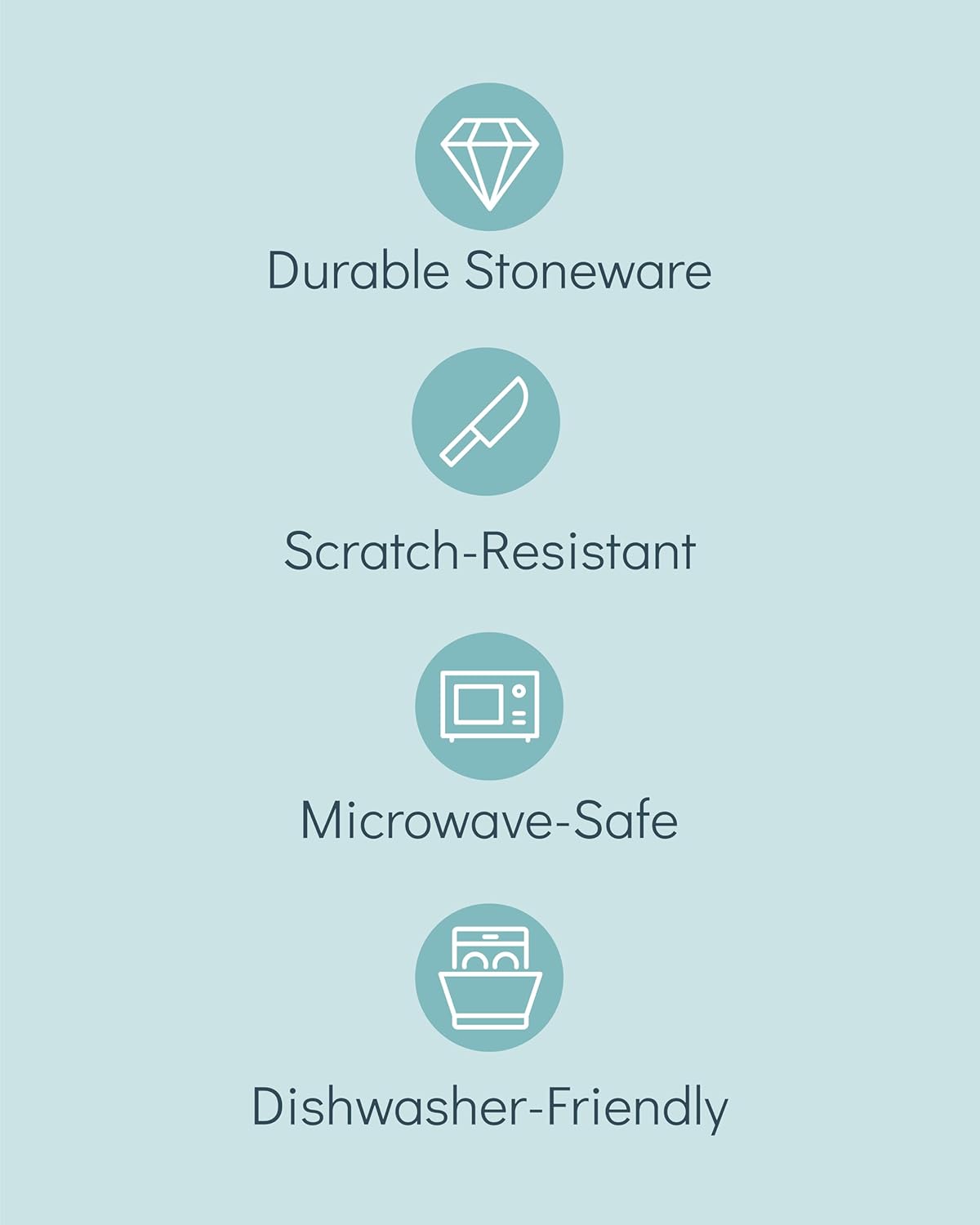 Stoneware dinnerware set 8 persons 24 pcs - Dishwasher, microwave and scratch resistant - Bowl and plate set 8 persons modern - Dinner service Pure Living black in gray…