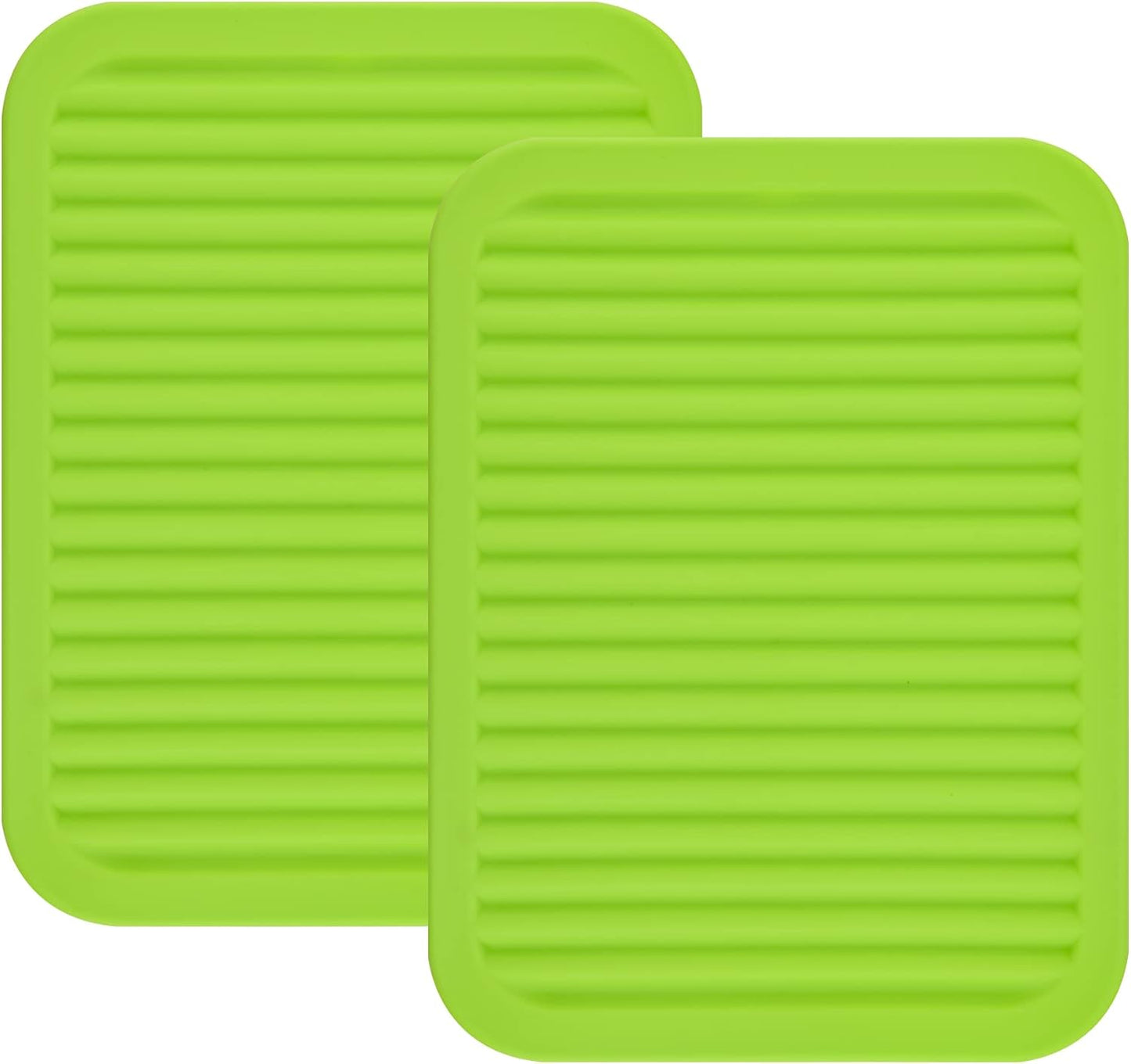 Smithcraft Silicone Trivets Mats for Dishes and Pots, Hot Pads for Countertops, Pot Holders, Set of 2 Color Green