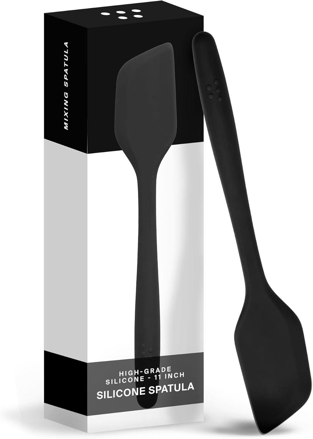 Misen Nonstick-Safe Silicone Spatula - Dishwasher Safe, Heat Resistant - Versatile Professional-Grade Kitchen Tool for Pancakes, Eggs, and Baking - Strong, Flexible, Durable Rubber Utensil - Black