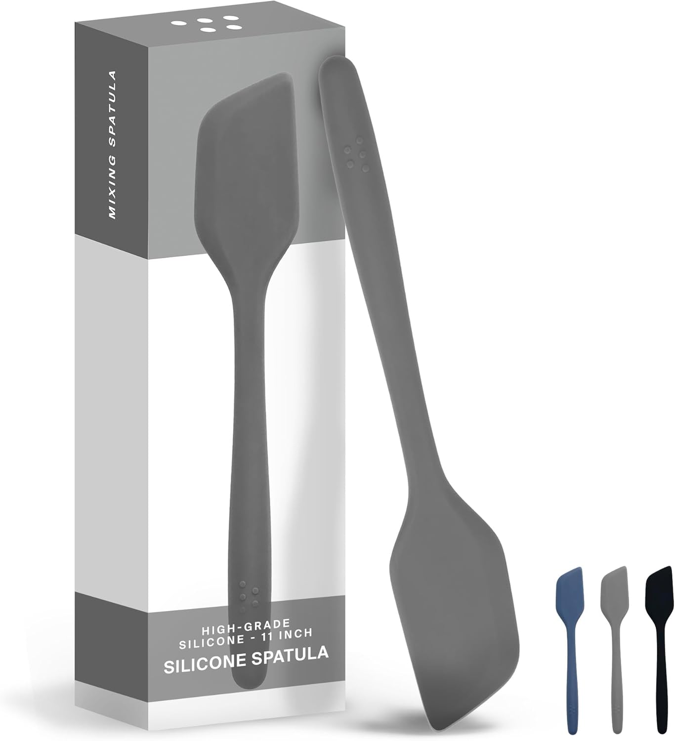 Misen Nonstick-Safe Silicone Spatula - Dishwasher Safe, Heat Resistant - Versatile Professional-Grade Kitchen Tool for Pancakes, Eggs, and Baking - Strong, Flexible, Durable Rubber Utensil - Gray
