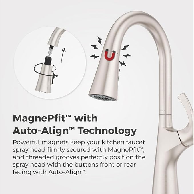 Pfister Talega Kitchen Faucet with Pull Down Sprayer, Single Handle, High Arc, NSF Certified, Spot Defense Stainless Steel Finish, F5297TEGS