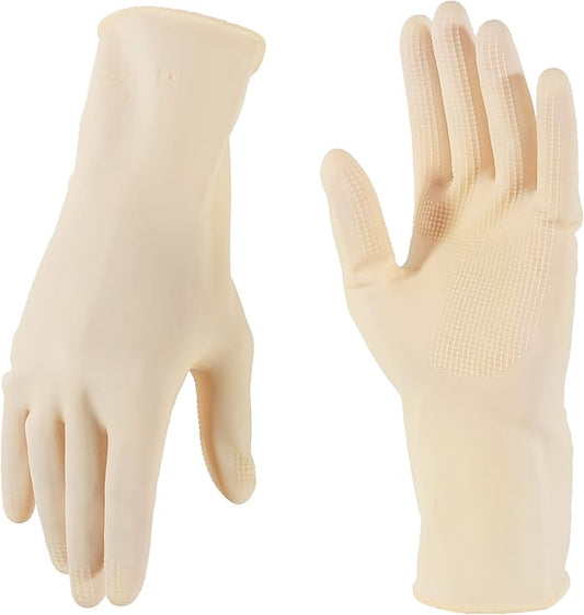 MAMISON 10 Pack Simple and Short Hands Gloves, Reusable Non-Slip Rubber Gloves Large Size