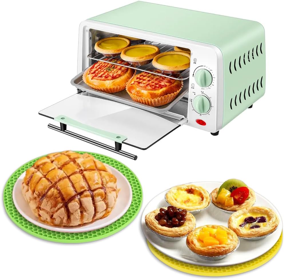 homEdge Silicone Trivets Mat, 6 Packs Multipurpose Non Slip Heat Resistant Pot Holder-Green