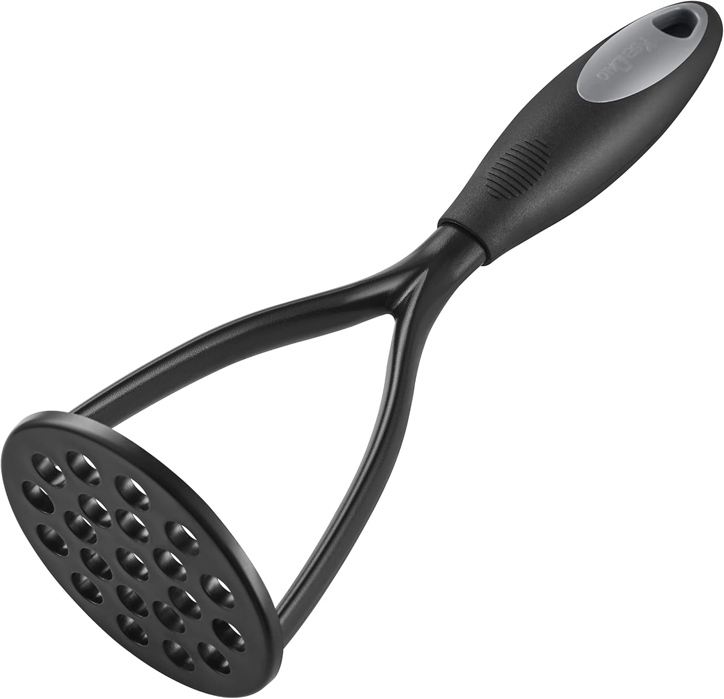 KSENDALO Potato Masher Kitchen Tool,Nonstick Bean Smasher Food Masher with Thick Nylon Blade and Rubber Wrapped Comfortable Handle,Hand Wash, Black