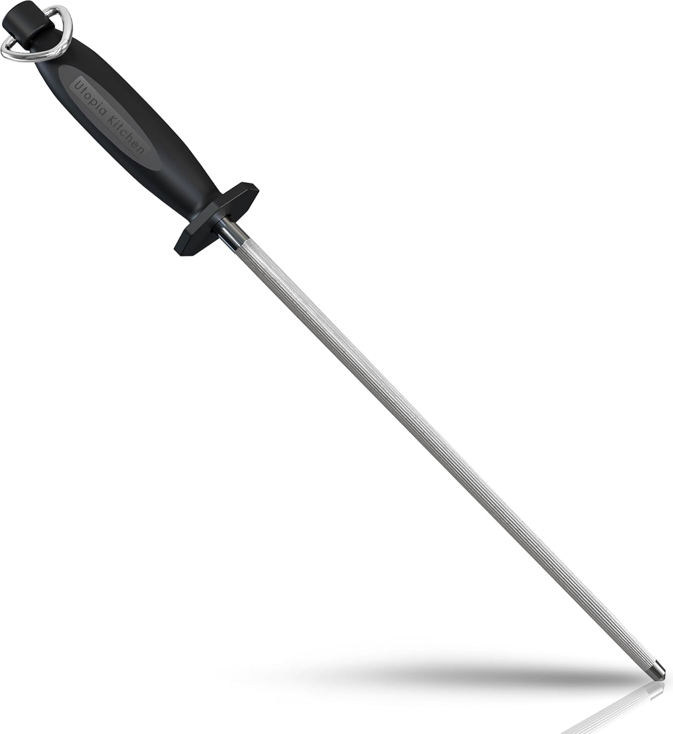 Utopia Kitchen 10 Inch Honing Steel Knife Sharpening Steel Sharpening Rod, Black