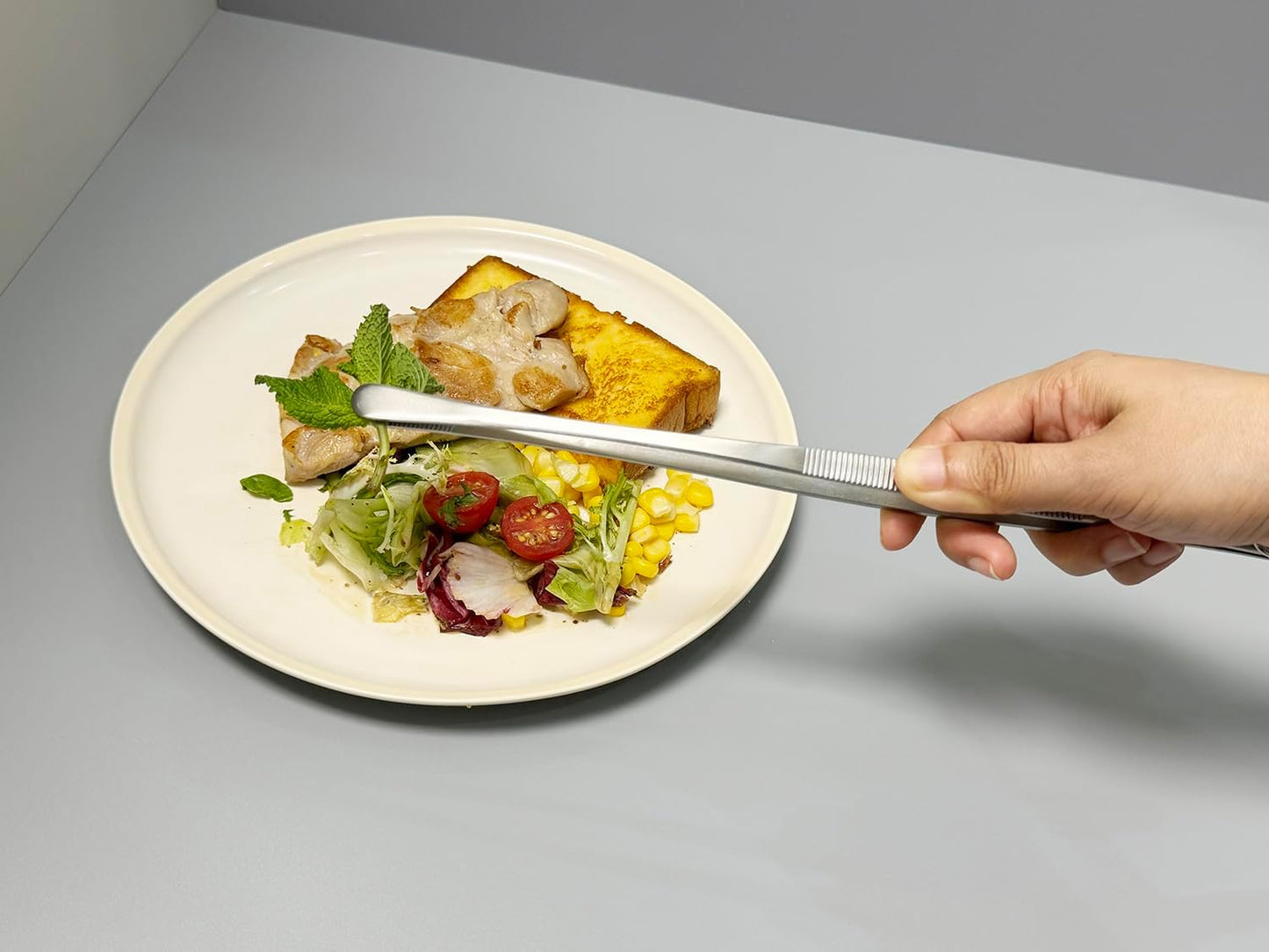 JETKONG 12-Inch Fine Tweezer Tongs Long Cooking Tweezer Stainless Steel Kitchen Tweezers