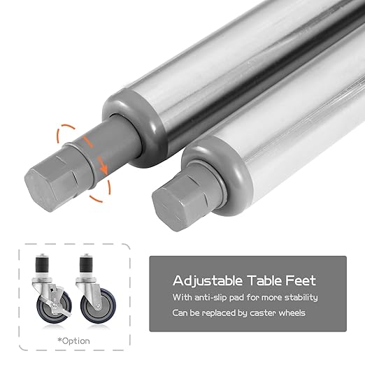 Stainless Steel Table for Prep & Work 30x48, 4ft, Commercial Heavy Duty Table with Undershelf for Restaurant, Home and Hotel Kitchen