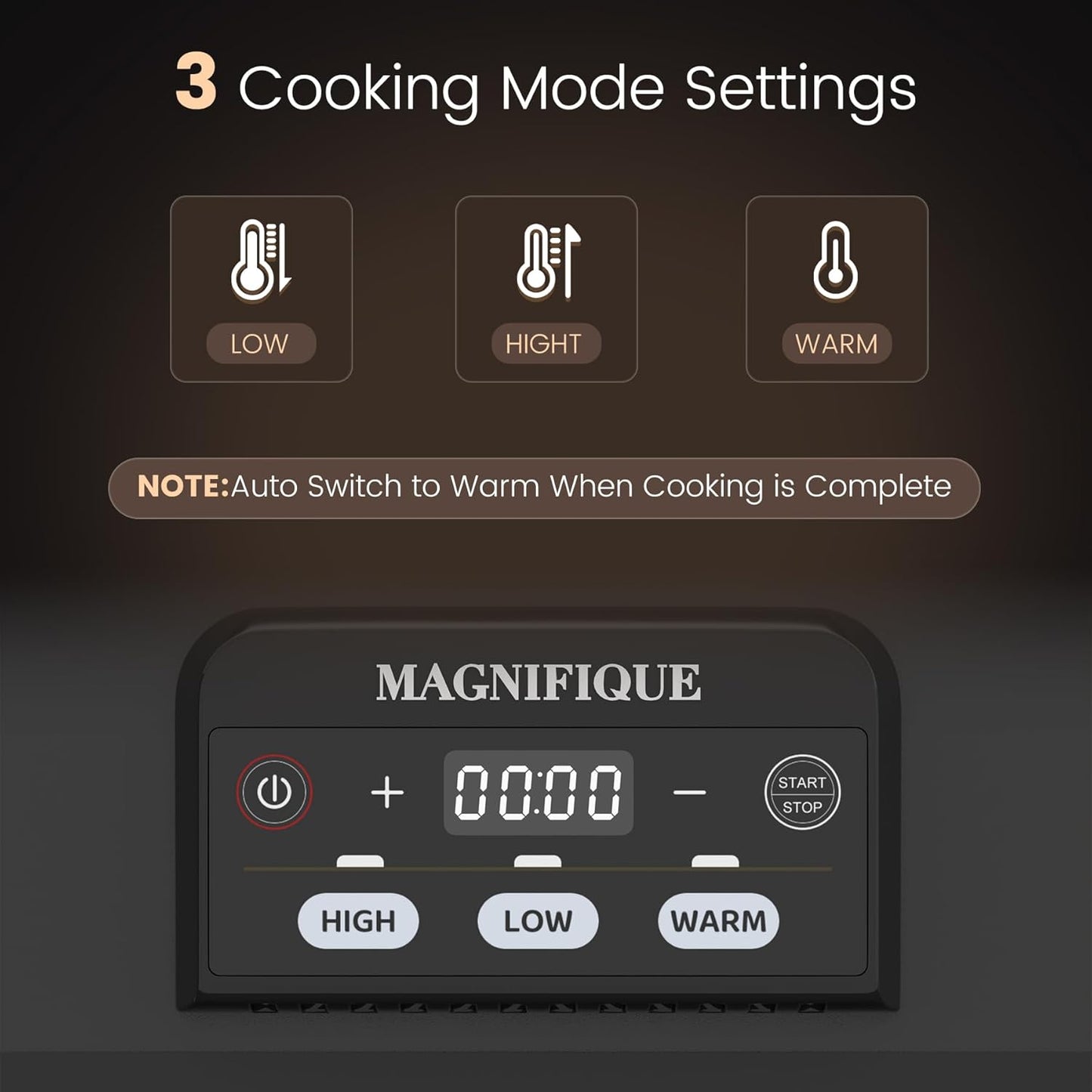 4 Quart Casserole Programmable Slow Cooker with Ceramic Baking Dish - Perfect Kitchen Small Appliance for Family Dinners, Oven Safe and Durable Bakeware for Lasagna, Roasts