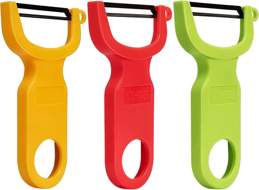 Original Vegetable Fruit Peeler Carbon Steel Blade 3 Pack Red/Green/Yellow…