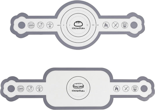 Cook's Aid 2 Pcs Silicone Bread Sling for Dutch Oven, Non-Stick Bread Baking Mat Set, Reusable Sourdough Bread Sling with Long Handles for Easier Transfer for Dough