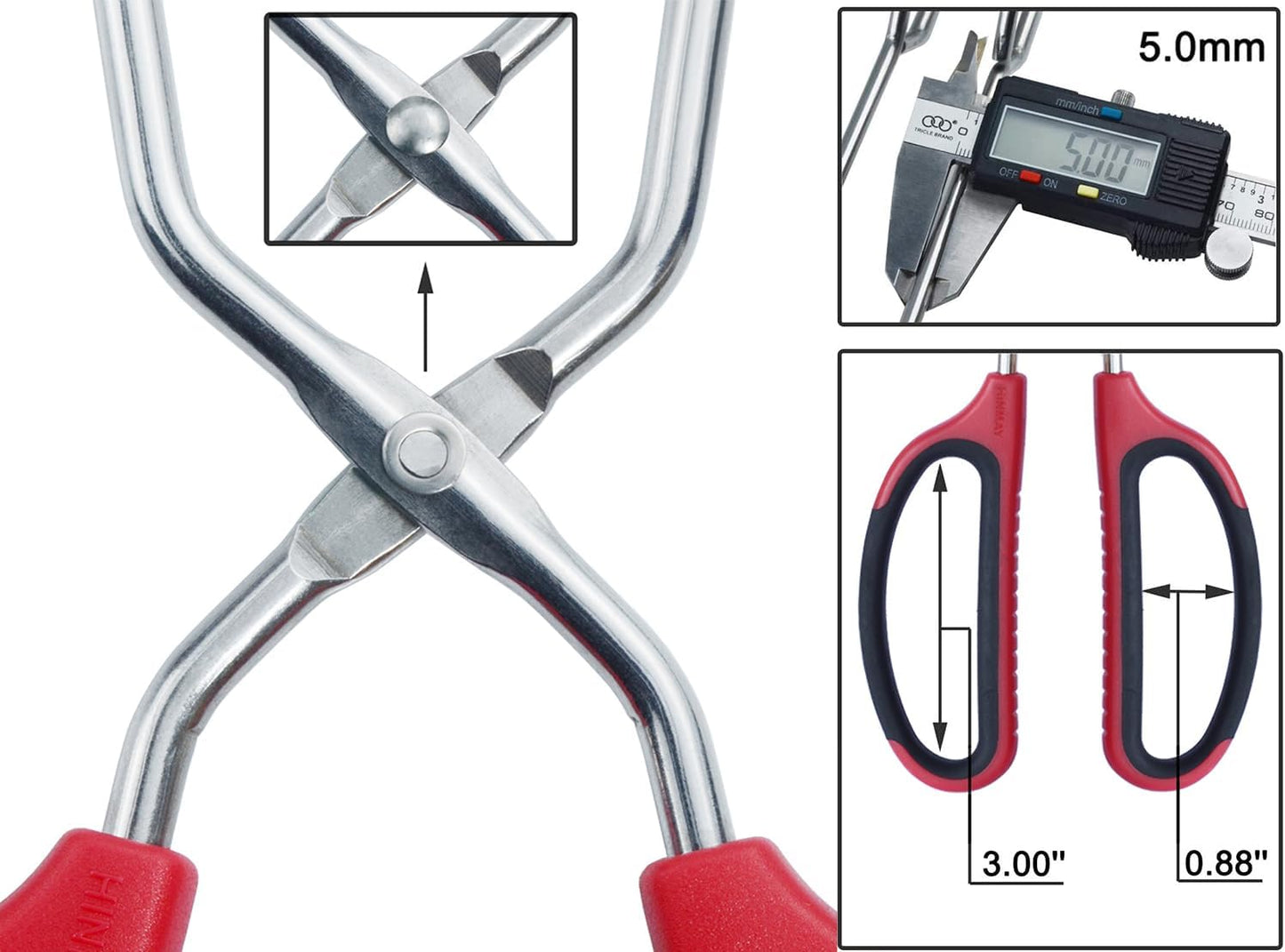 13-Inch Stainless Steel Scissor Tongs with Comfort-Grip Handle