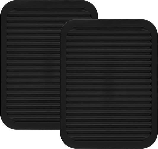 Smithcraft Silicone Trivets Mats for Hot Dishes and Hot Pots, Hot Pads for Countertops, Tables, Pot Holders, Spoon Rest Small Drying Mats Set of 2 Color Black