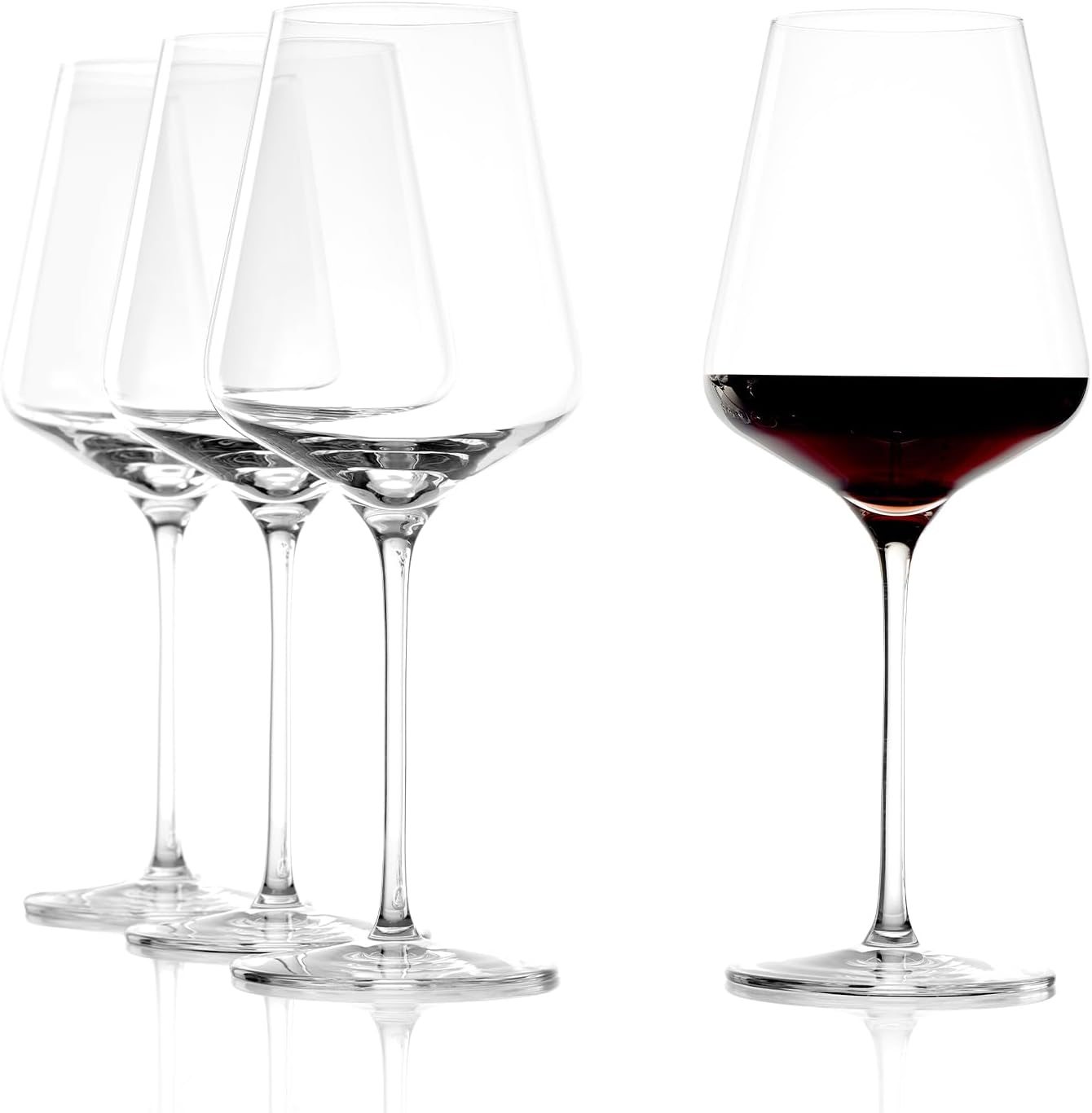 Stölzle Lausitz Bordeaux Red Wine Glasses 4 Set (QUATROPHIL). Dishwasher Safe Crystal Red Wine Glasses Set of 4 (22.75oz) Durable Crystal Wine Glasses Set of 4 - Genuine Stölzle Wine Glass Set