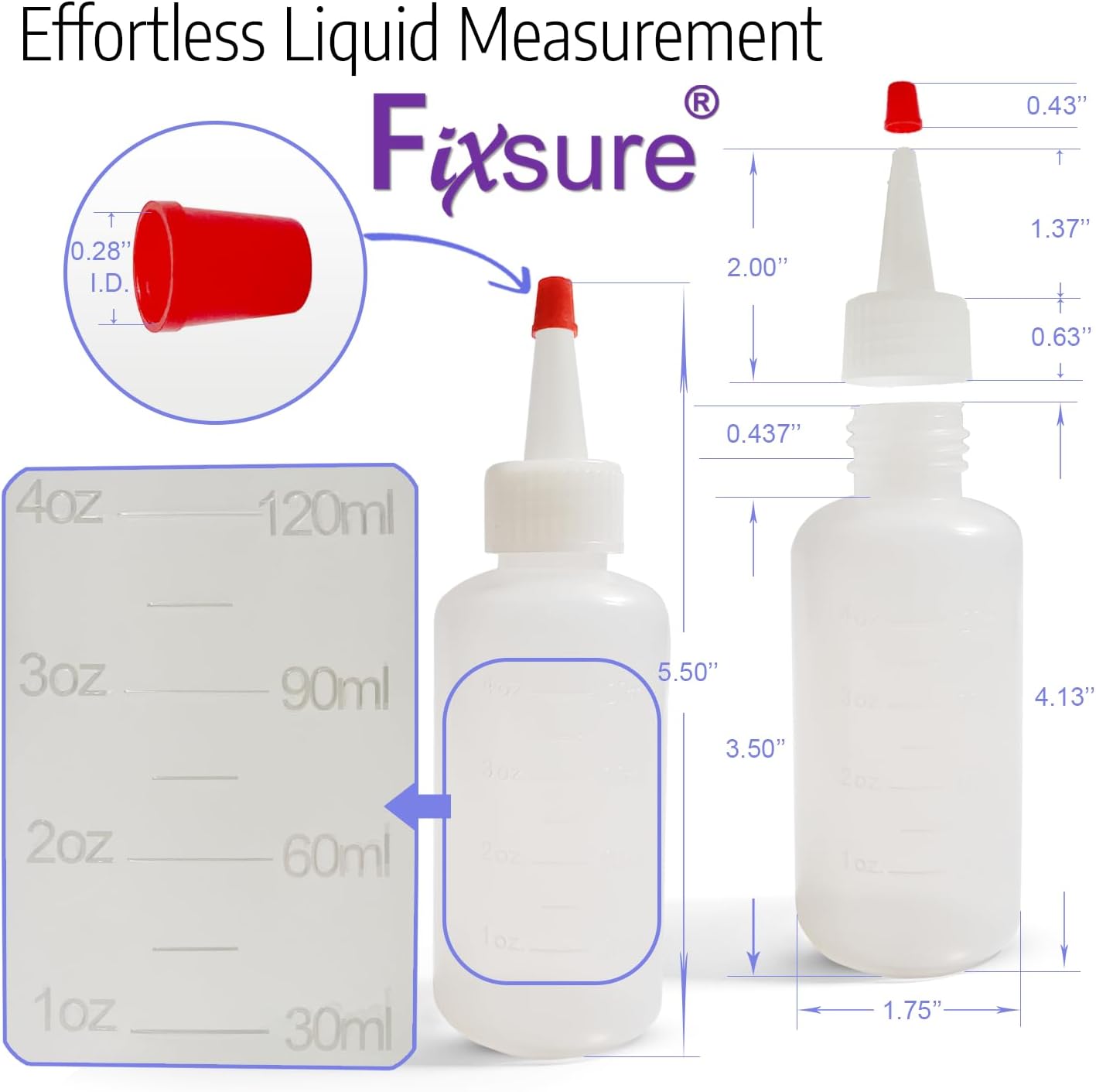 Plastic Squeeze Bottles with Red Tip Cap, 4 Oz Squirt Bottle For Ketchup, BBQ, Sauces, Syrup, Condiments, Oil, Pancake, Cookie Decorating, Dressings, Travel, Camping, Lab, Arts and Crafts (2)