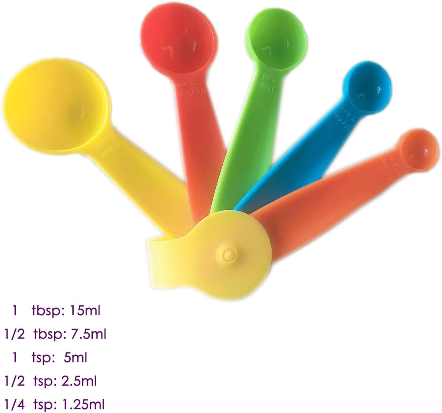 10 Pieces Plastic Measuring Cups and Spoons Set Colored for Kitchen Cooking Bathing (random style)