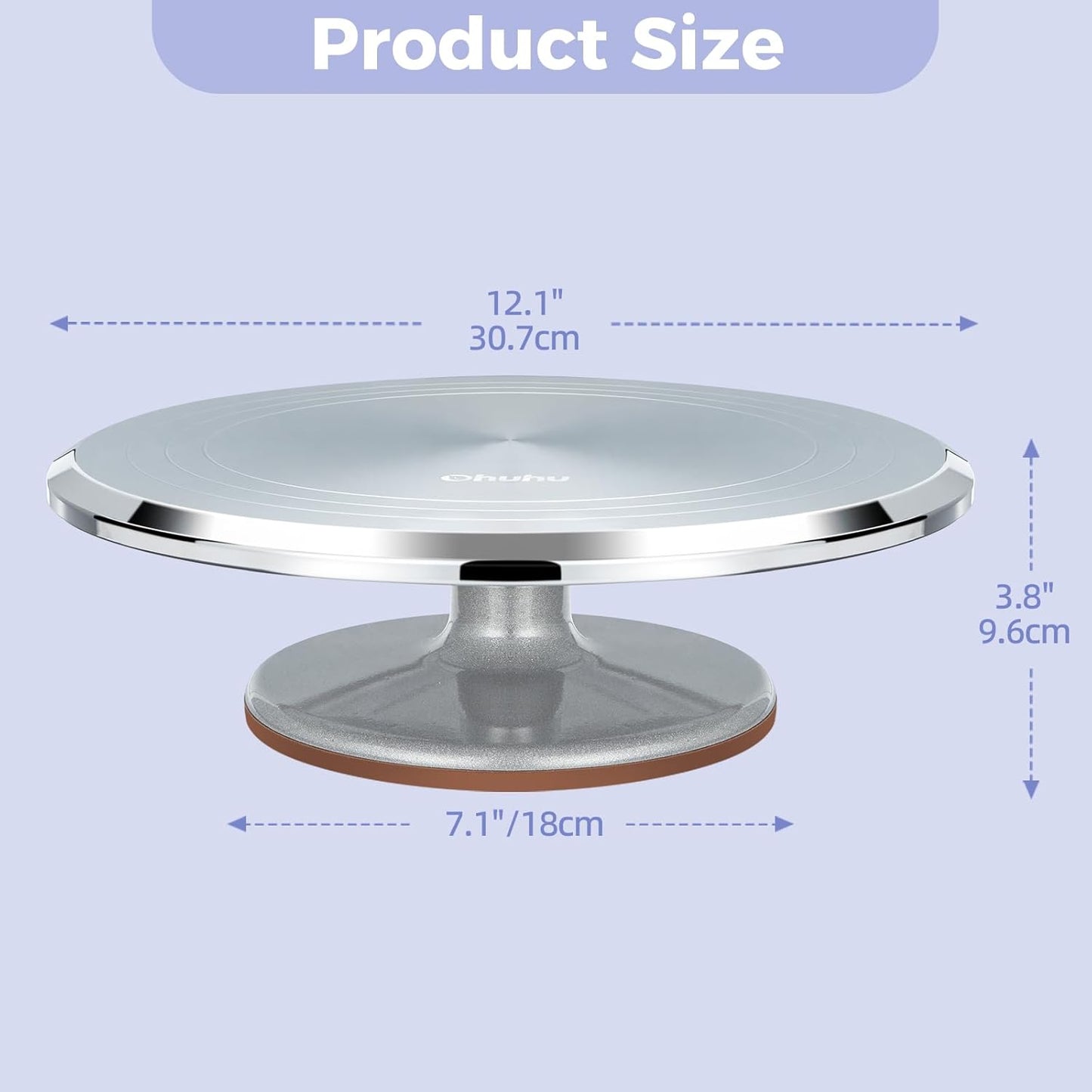 Ohuhu Cake Stand, Aluminium 12''Cake Turntable Decorating Bakery Supplies - BPA-Free Frosting Spinner Rotating Revolving Lazy Susan Mothers Day Gifts