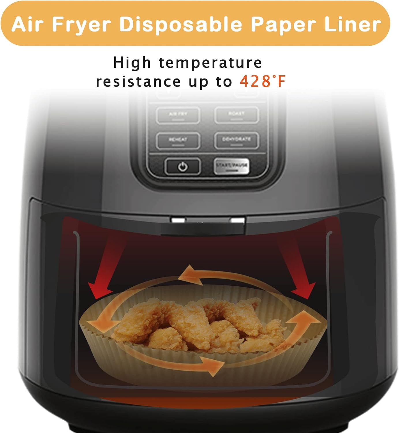 Air Fryer Liners for Ninja Air Fryer, 100 Pcs Disposable Paper Liner