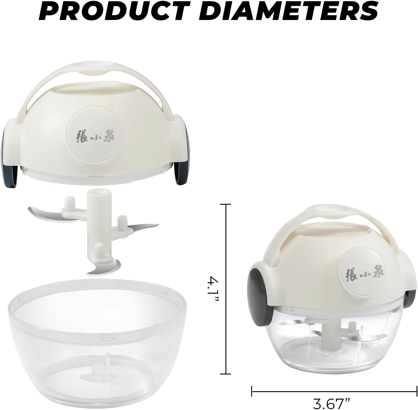 ZHANG XIAO QUAN SINCE 1628 Mini Manual Food Chopper Hand Pull String Vegetable Cutter Onions Garlic Chopper Portable Mincer for Garlic Ginger Herbs Nuts Durable Kitchen Food Processor 0.7 Cup(170ml)