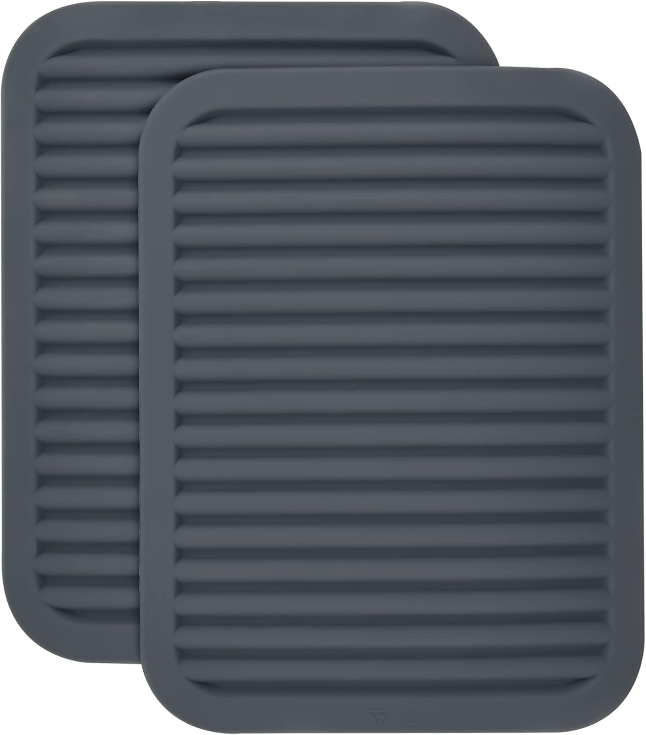 Silicone Trivets for Hot Pots&Pans-Trivet Mat-Hot Pads for Kitchen-Versatile Trivets for Hot Dishes-Heat Resistant Mats for Counter&Table, Pot Holders Drying Mat (9x12) Pack 2 Dark Grey