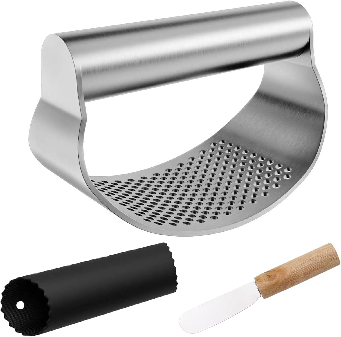 Garlic press kitchen tool garlic peeler professional ginger crusher ergonomic labor-saving crusher garlic press rocker stainless steel