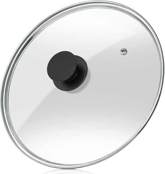 Wadaza Pan Lid 13 Inch - Tempered Glass Pot Lid - Oven Safe Replacement Glass Lid for Frying Pan Wok Pot Skillet