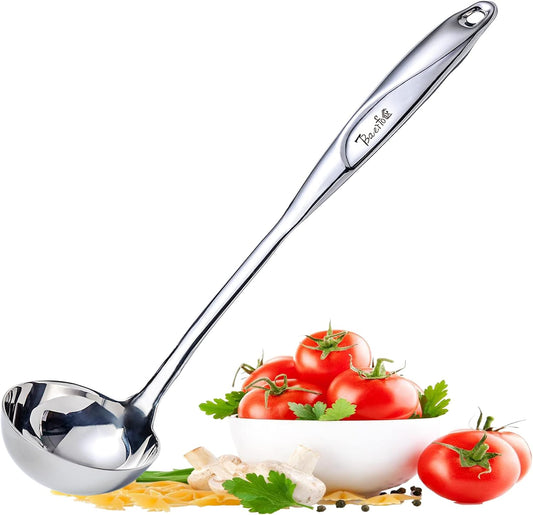 High Grade Soup Ladle,Cooking Ladle for Soup,Heat-proof Design of Hollow Handle,Stainless Steel Kitchen Utensil（4ouce/13.5 Inch)