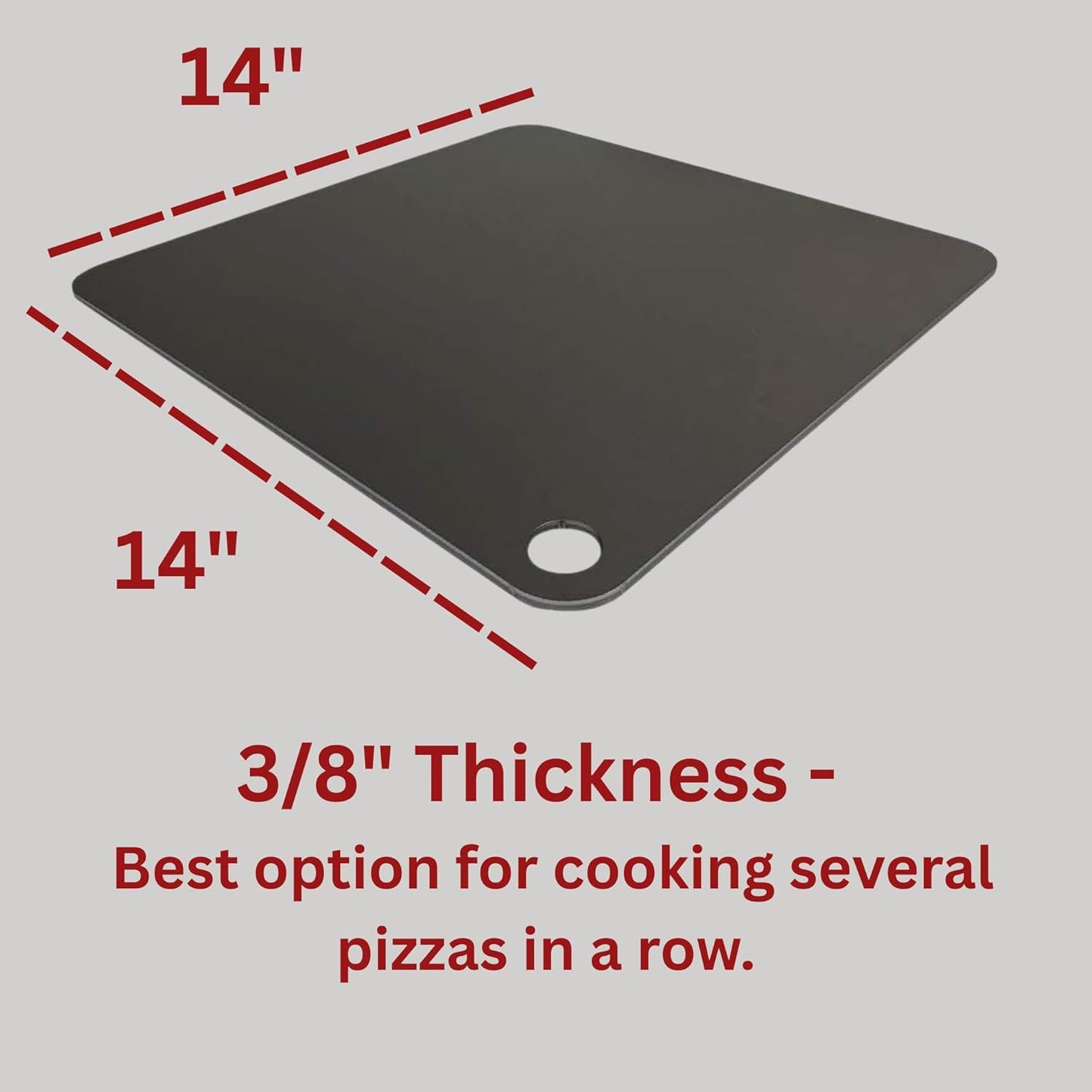 14" by 14" Pizza Steel (3/8" Deluxe Thickness) - Multipurpose Cooking Steel for Ovens & Grills - Made in the USA