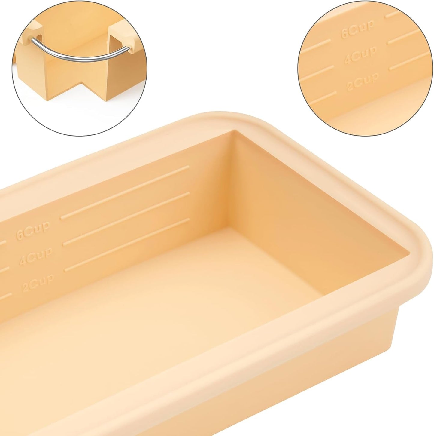 Super Ice Cube Tray 6 Cups Huge Ice Big Silicone Freezing Mold with Lid, for Soup&Meal, Prep Food Leftovers Freezer Storage Container, for Ice bath, 2Pack