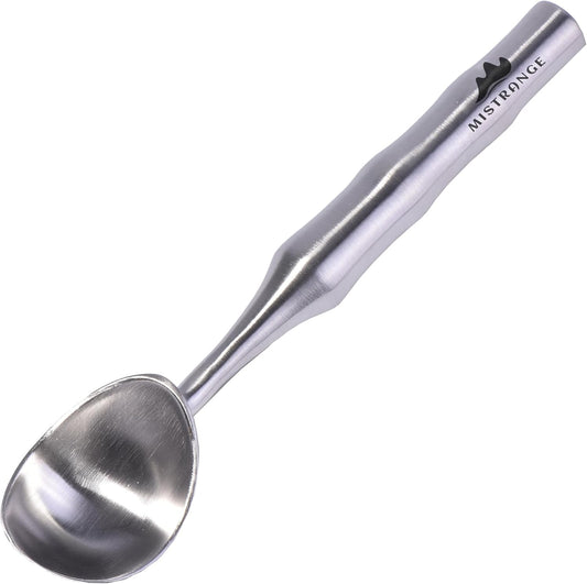 Stainless Steel Ice Cream Scoop - Ergonomic Handle Ice Cream Scooper Heavy Duty Ice Cream Scoops Best Rated - One-Piece Dishwasher Safe Icecream Scoop Stainless Steel