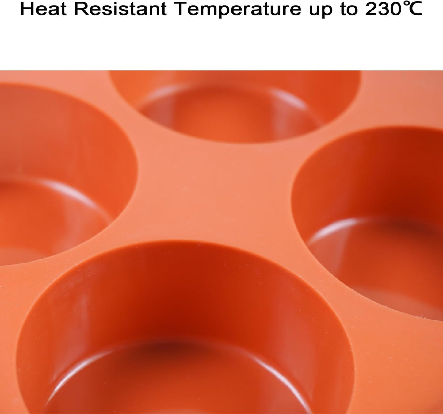 Muffin Pan, 6 Cup Silicone Cake Moulds for Baking, Silicone Muffin Cases, Non Stick Muffin Tin, Cookies Jelly Mould - BPA Free and Dishwasher Safe