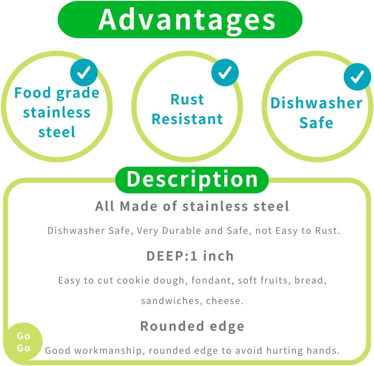 Geometric Plaque Cookie Cutter Set-6 Piece-4.0 Inch-Diswasher Safe-Frame Cookie Cutter Shape for Baking