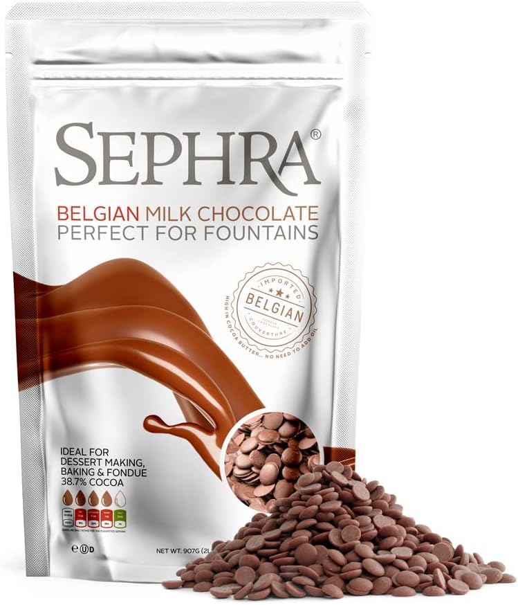 Sephra Fountain-ready Belgian Milk Chocolate 2lb Bag - Ideal for Melting