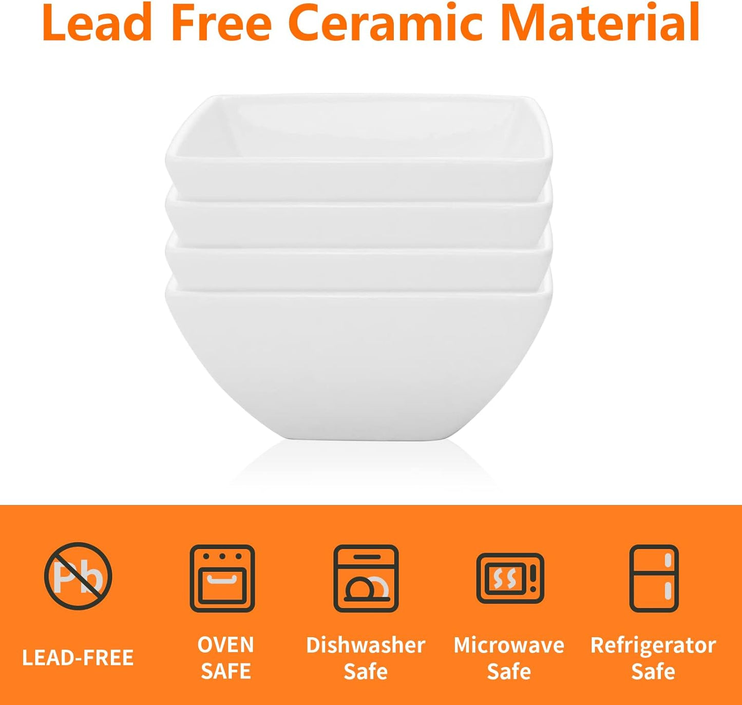 Luvan 7oz Butter Warmers for Seafood with 20 Tealight,4Pcs Ceramic Butter Warmers Set for Chocolate Butter Cheese,Ceramic Bowl Oven Microware Dishwasher Safe,Perfect for family dip Fruit,Dessert,Snack