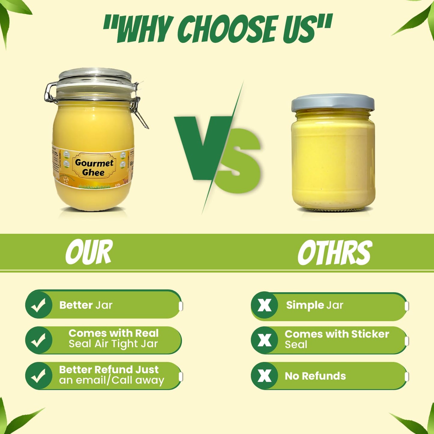 Premium Gourmet Clarified Butter - Natural & Pure Grass-Fed Ghee for Energy, Gut, and Immune Health Support - Versatile Healthy Cooking for Spreading, Baking & Sauteing 2lbs (32 Oz) (2PACK - Natural Ghee)