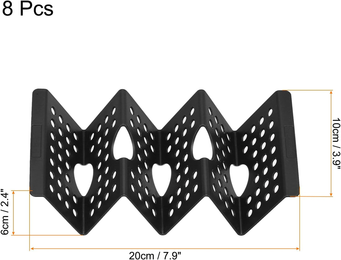 uxcell 8 Pcs Taco Holder Stand, Plastic Taco Plates Hold Up to 3 Tacos, Hollow Carved Taco Shell Holder, Dishwasher Microwave Safe, Black