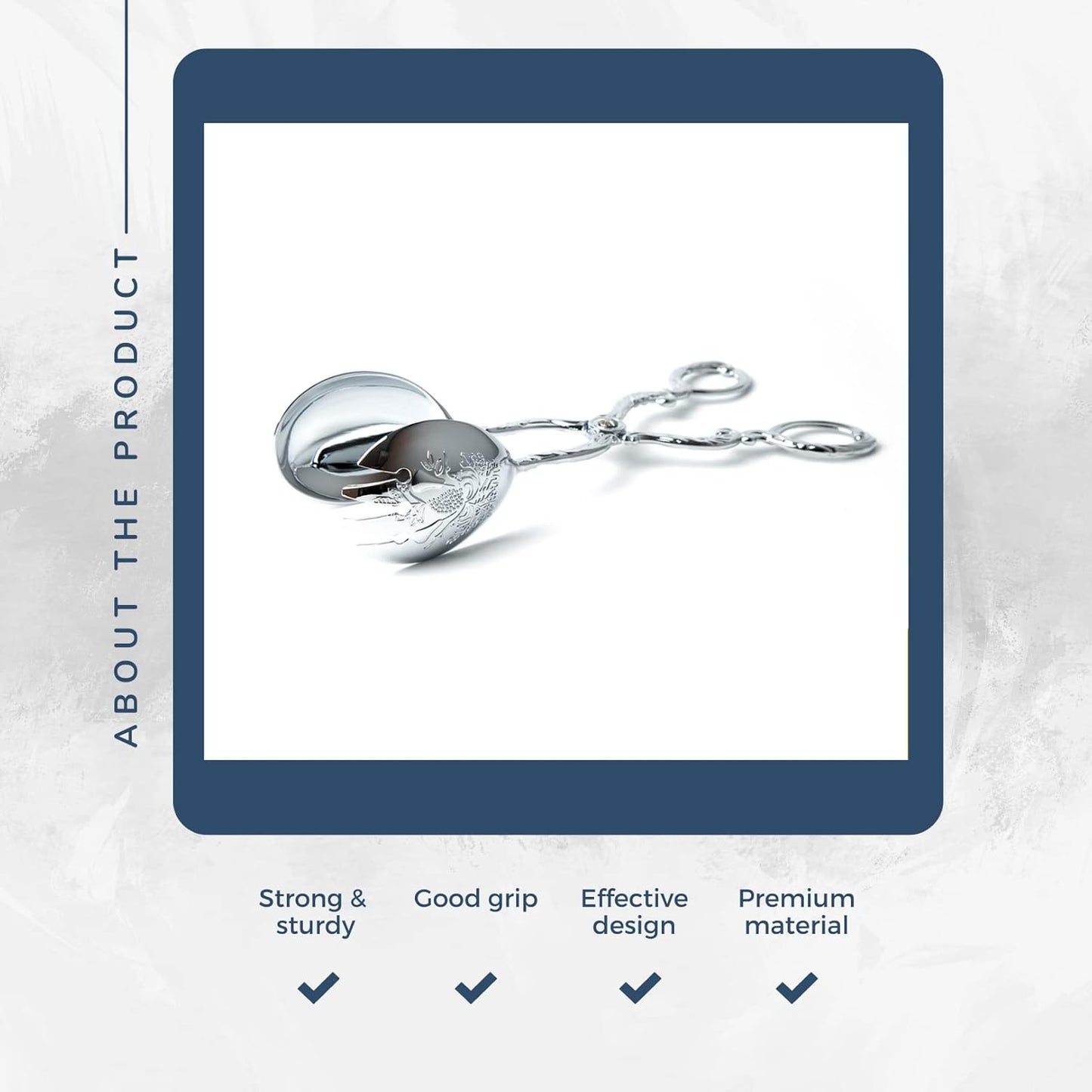 Regent Stainless Steel Salad Tong, Cooking Tongs Bread Tongs, Multifunctional Scissors Serving Tong for Vegetables, Salads, Meat, Desserts, Appetizers, Steaks, Etc. (Silver)