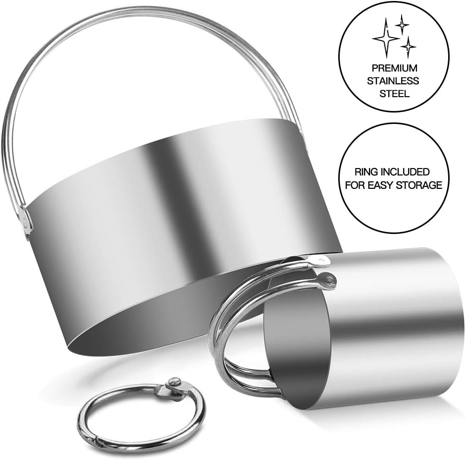 5 Pieces Cookie Cutters Round Cutters Stainless Steel Biscuit Cutter with Handle in Graduated Sizes Round Shape Molds