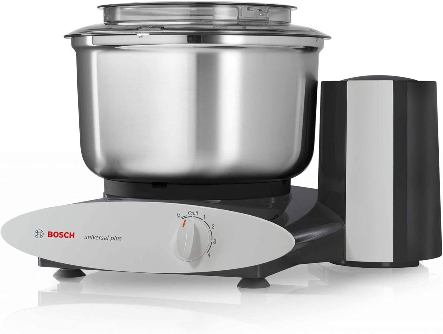 Bosch Universal Plus Stand Mixer with Stainless Steel Bowl with NutriMill Dough Hook Extender Bundle- Black 500 Watt