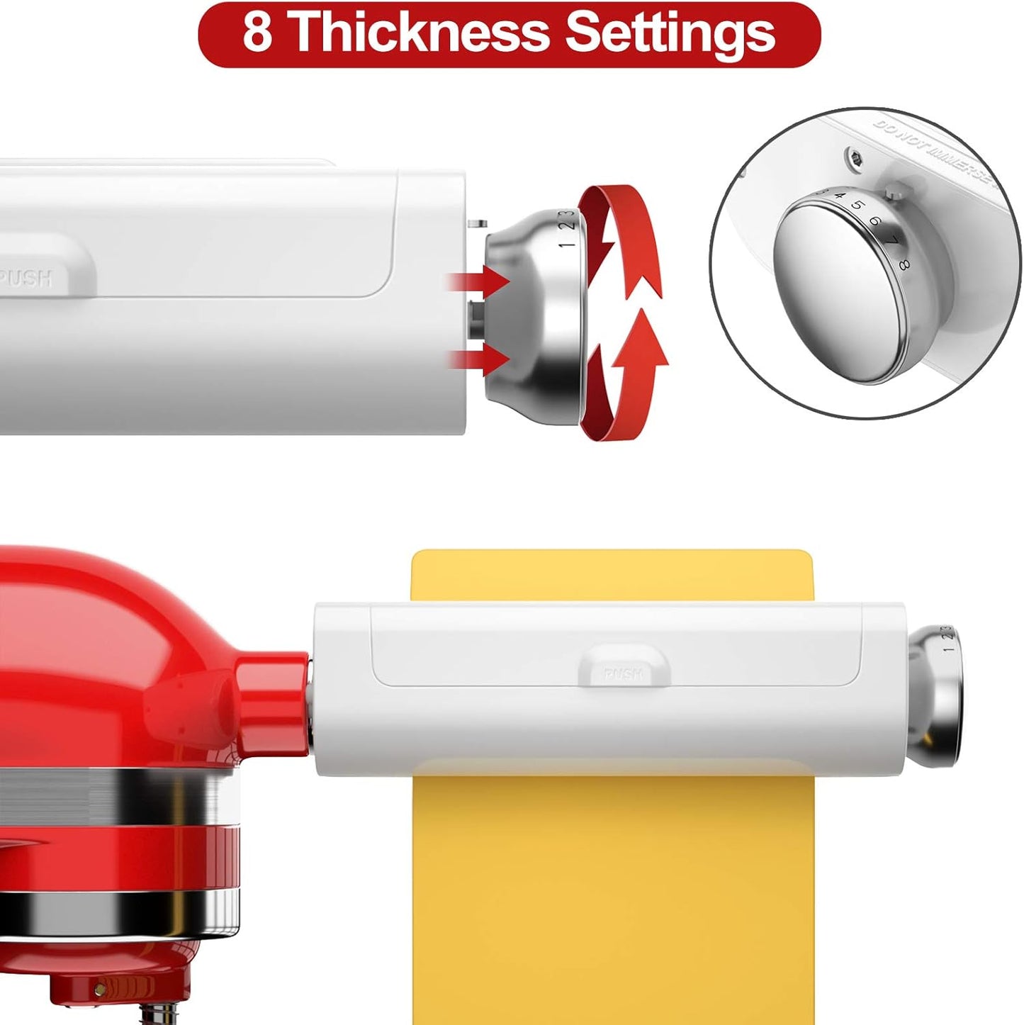 RETHONE Pasta Maker Attachment for KitchenAid Stand Mixers -3 in 1 Set Pasta Attachments includes Pasta Roller, Spaghetti Fettuccine Cutter, Pasta Machine Attachment Accessories for KitchenAid