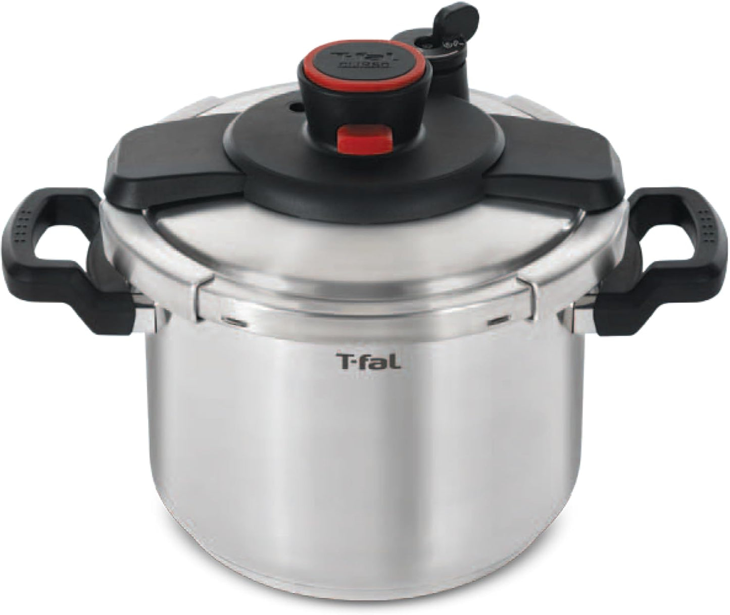 T-fal Clipso Stainless Steel Pressure Cooker 6.3 Quart, Induction, Secure locking System, One Hand System, Recipe Book Included, Cookware, Pots and Pans, Kitchen, Dishwasher Safe, Silver