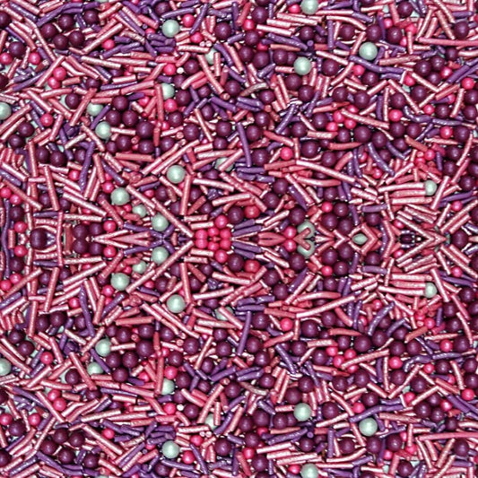 Confect Cake Decorating Sprinkles Mix – Pink & Purple Jimmies with Pearl Sugar Balls – Edible Cupcake & Cookie Topping for Baking, Party & Holiday Treats | Vegan, Gluten-Free, Soy-Free, Dairy-Free, Palm Oil-Free- 4.2 Oz