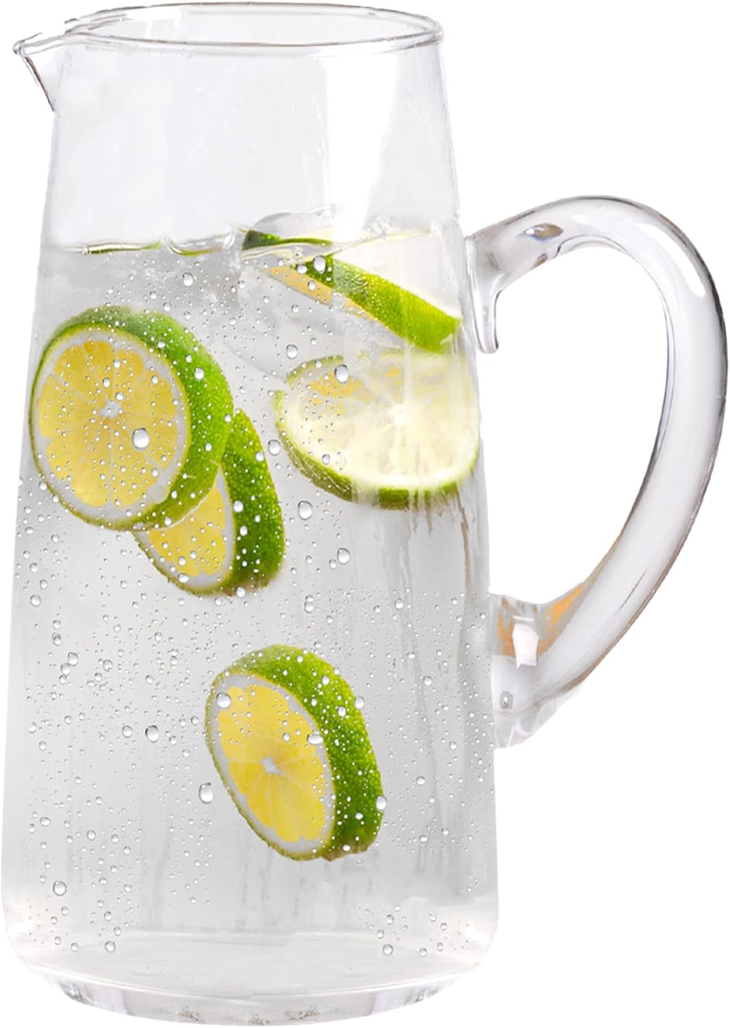 Glass Water Pitcher with Spout – 63 Oz Elegant Serving Carafe for Water, Juice, Sangria, Lemonade, and Cocktails – Clear Glass Beverage Pitcher.