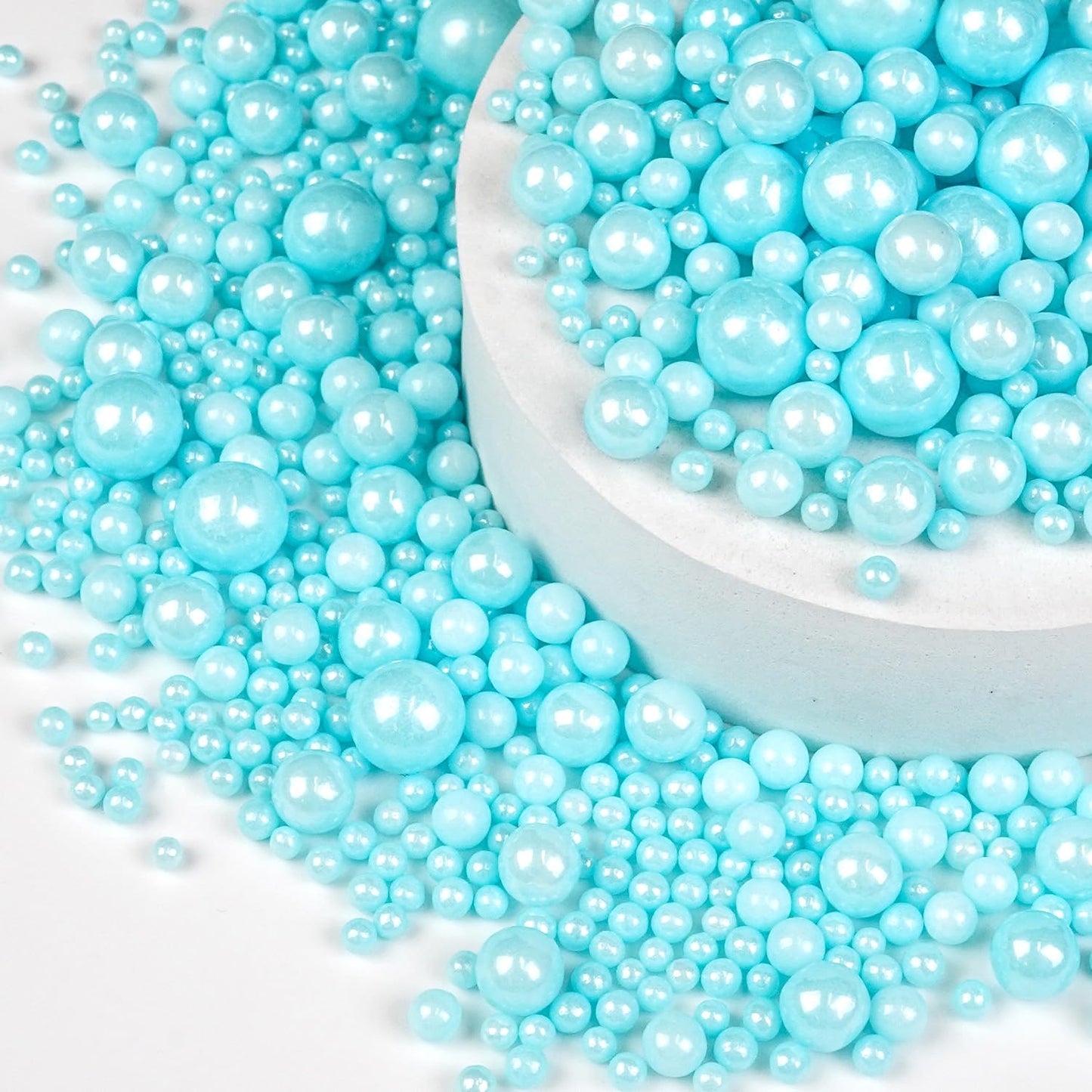 Blue Pearl Sprinkles for Cake Decorating, Edible Baking Candy, 150g/5.29oz Mix Size, Cake Topper Decorations, Cupcake, Ice cream for Kid's Birthday Christmas Party Valentine's Day