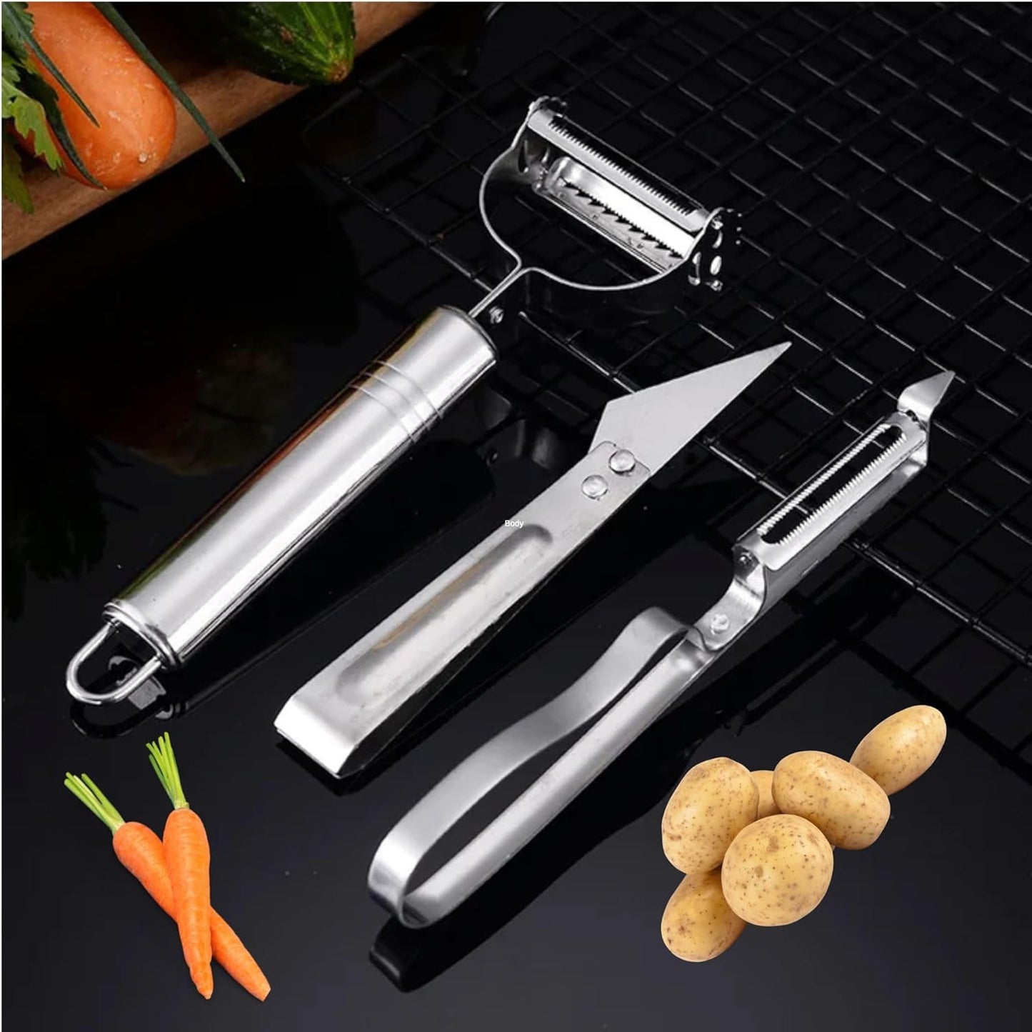 Collapsible Silicone Over-the-Sink Colander – 6-Quart Foldable Strainer with Extendable Handles & 3 Bonus Peelers, Perfect for Vegetables, Fruits, and Pasta (Green)