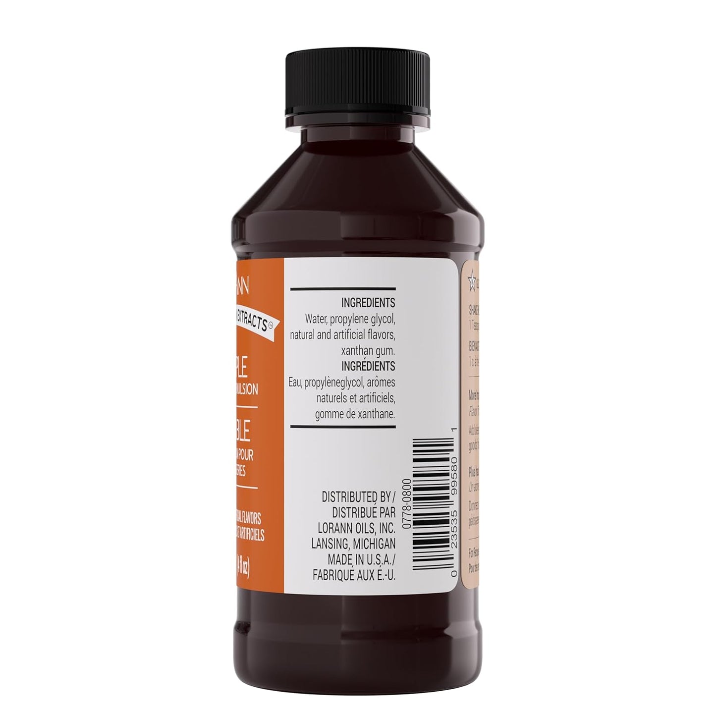 LorAnn Oils Maple Bakery Emulsion: True Essence, Ideal for Boosting Fruit Tones in Cakes, Cookies & Desserts, Gluten-Free, Keto-Friendly, Extract Substitute Essential for Your Kitchen, 4 Oz