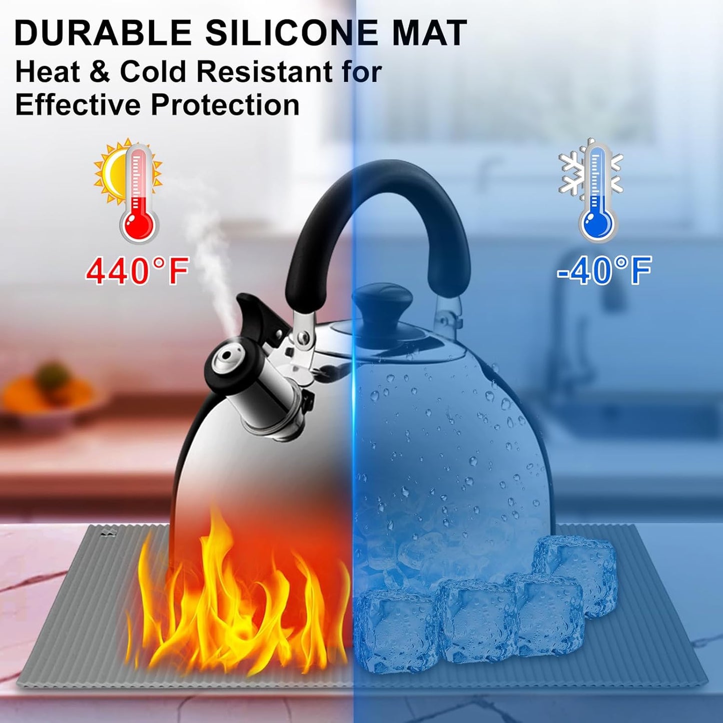 2 Pack 7'' x 7'' Trivets for Hot Dishes, Hot Pads for Kitchen, Silicone Trivets for Hot Pots and Pans, Hot Plates to Protect Table, Heat Resistant Silicone Trivet Grey